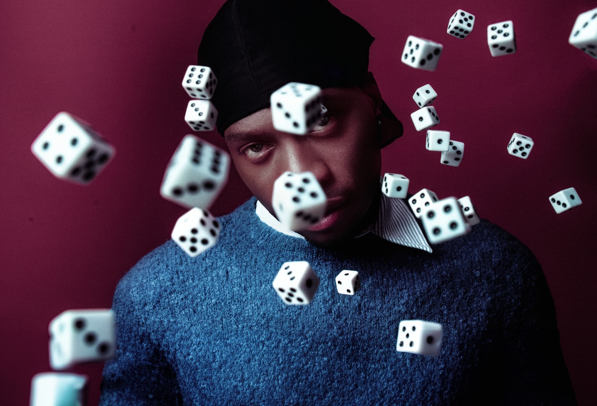 MasterPeace surrounded by suspended dice